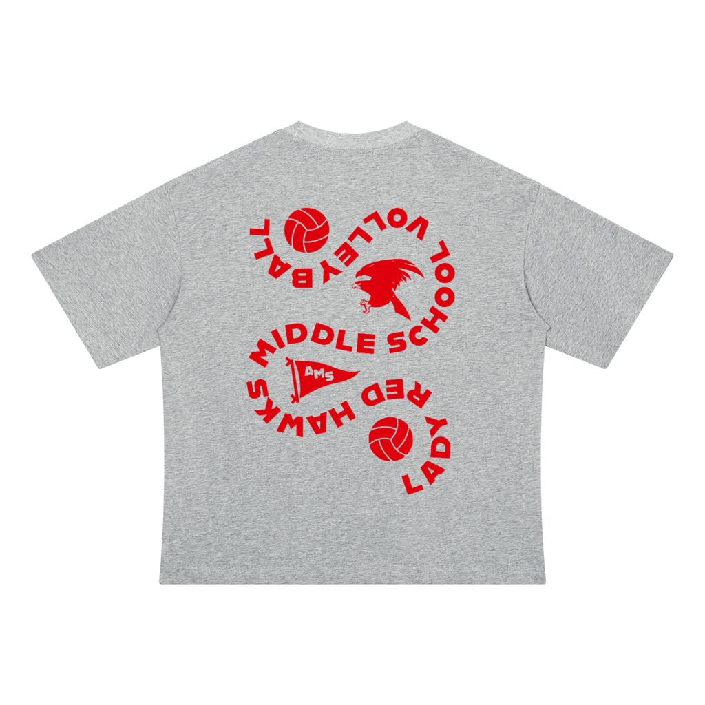 Womens AMS Volleyball Drop Shoulder Cotton Tee