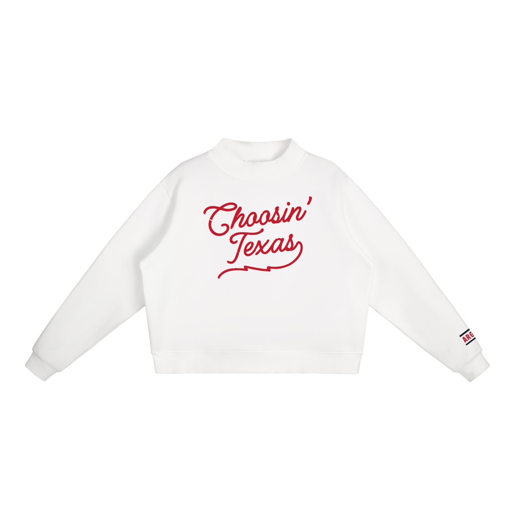 Choosin Texas Fleece Mock Crew Sweatshirt
