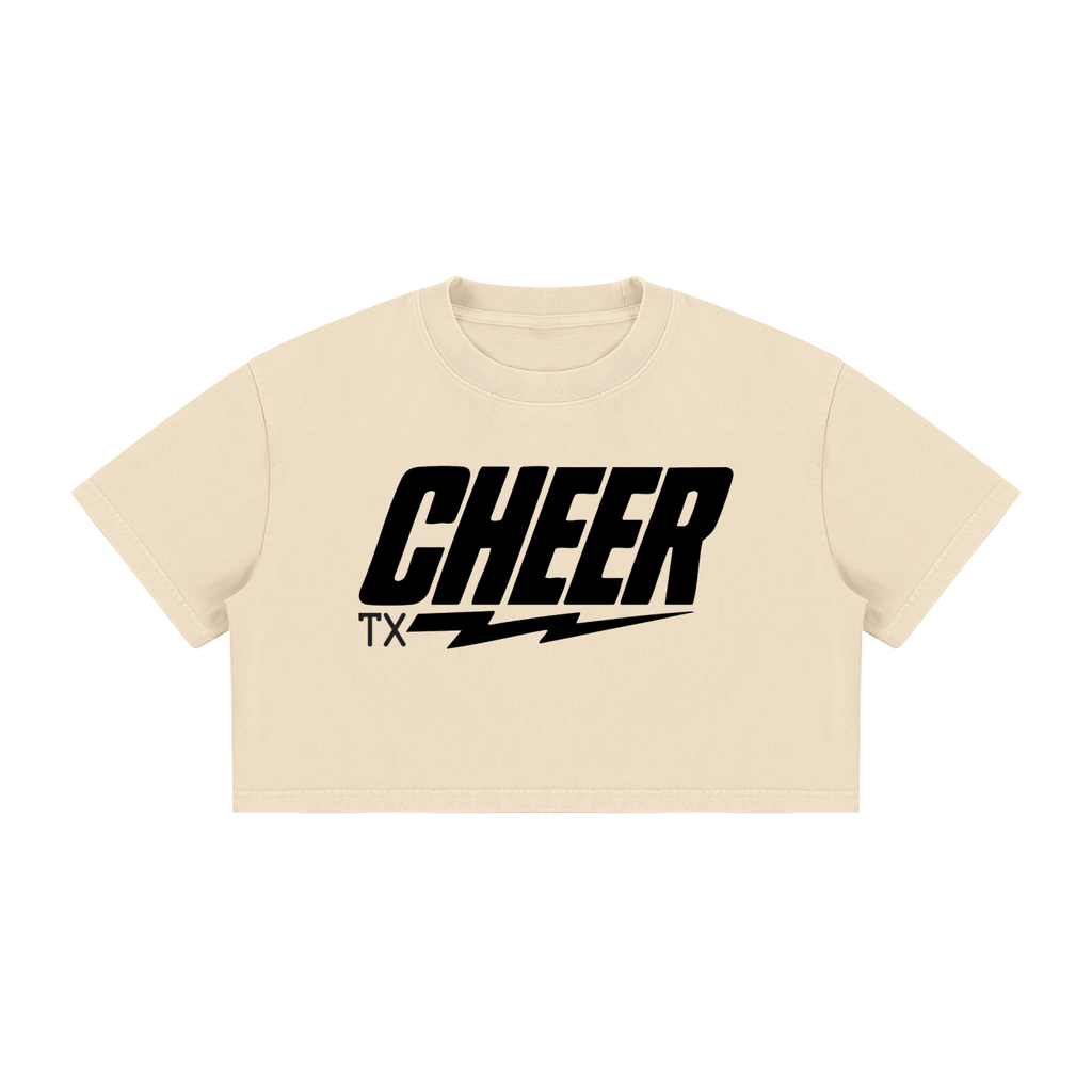 Womens TX Cheer Wash Cotton Crop Tee