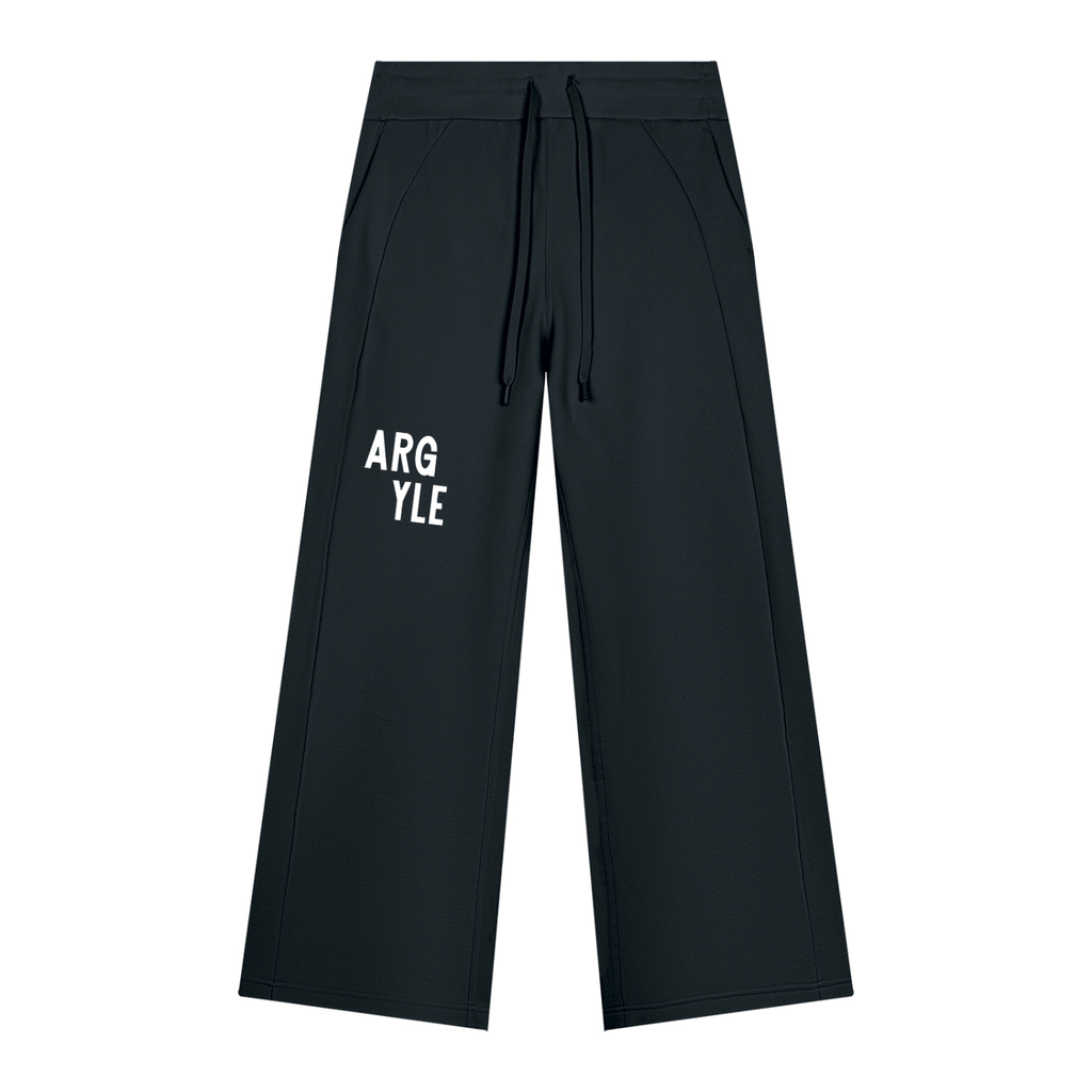 Womens Argyle Wide Leg Fleece Sweatpants