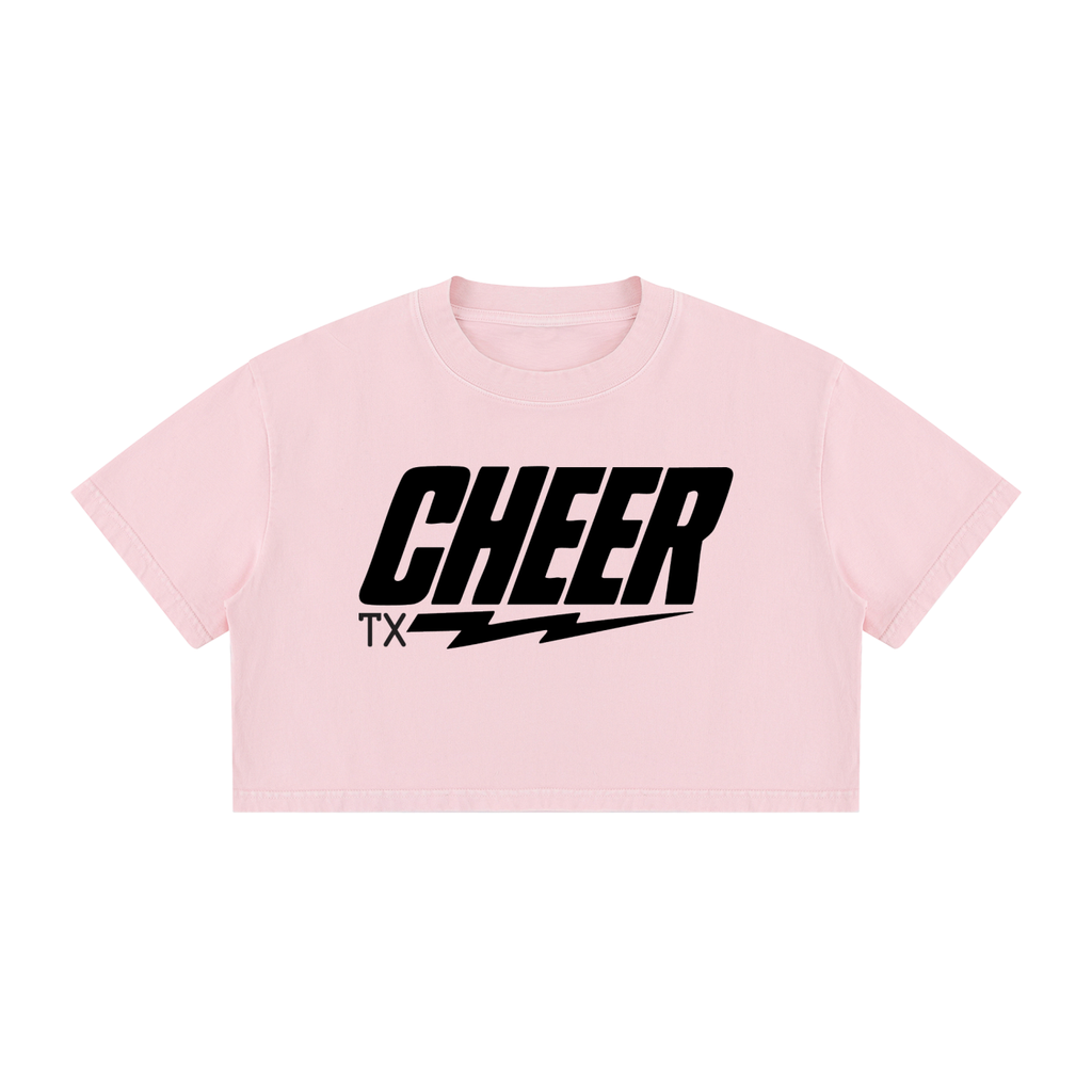 Womens TX Cheer Wash Cotton Crop Tee