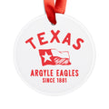 Texas Argyle Eagles Acrylic Ornament – School Spirit Holiday Keepsake