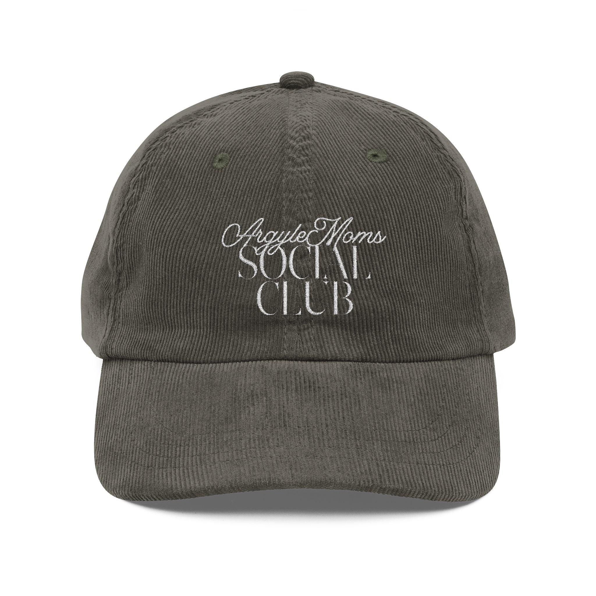 Mom Social Club Vintage Corduroy Embroidered Baseball Cap