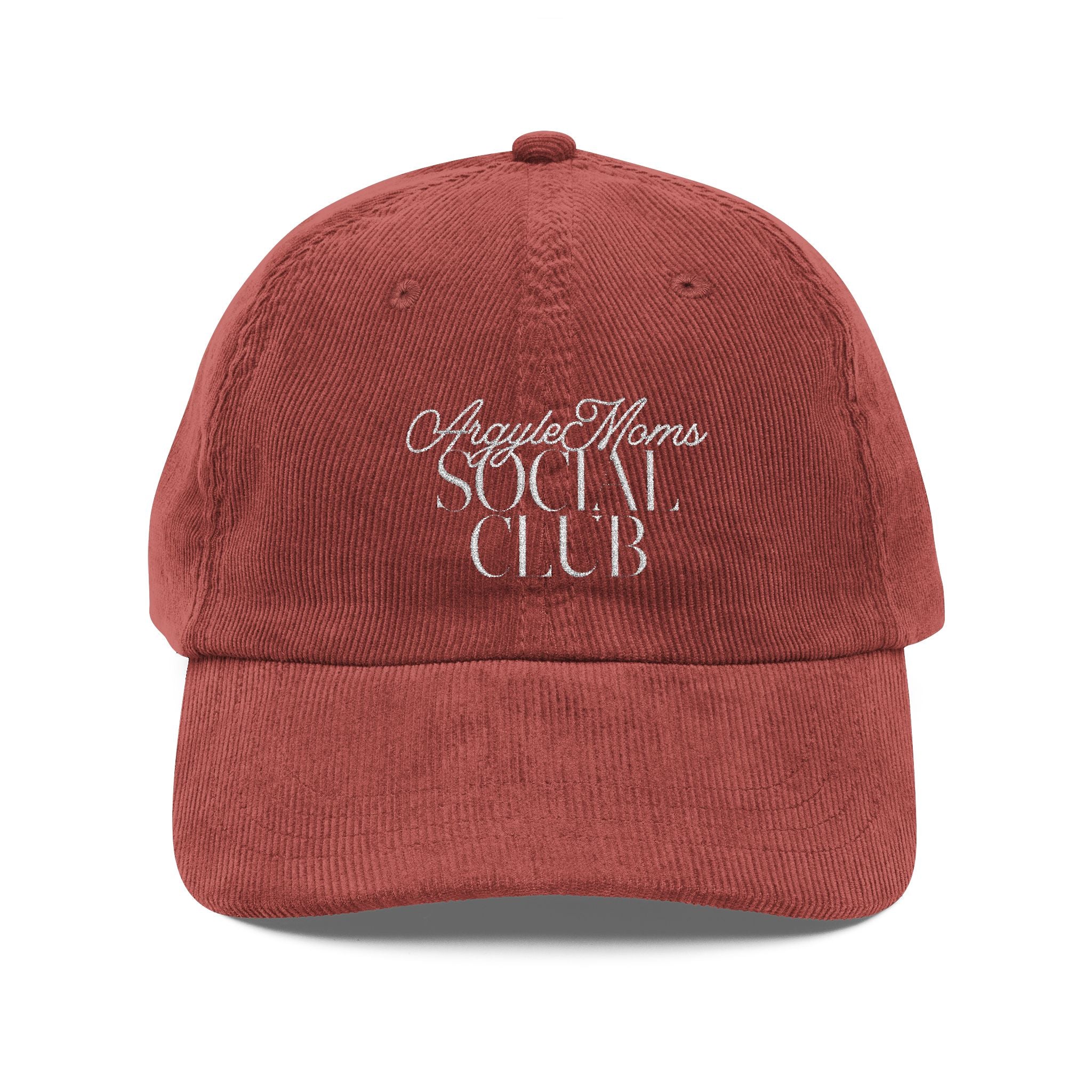 Mom Social Club Vintage Corduroy Embroidered Baseball Cap