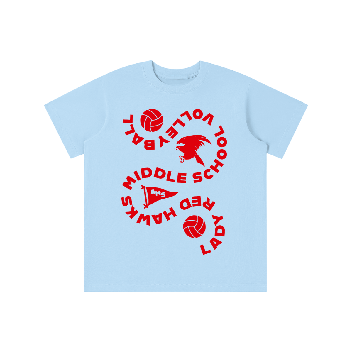 Youth AMS Lady Red Hawks Volleyball Tee