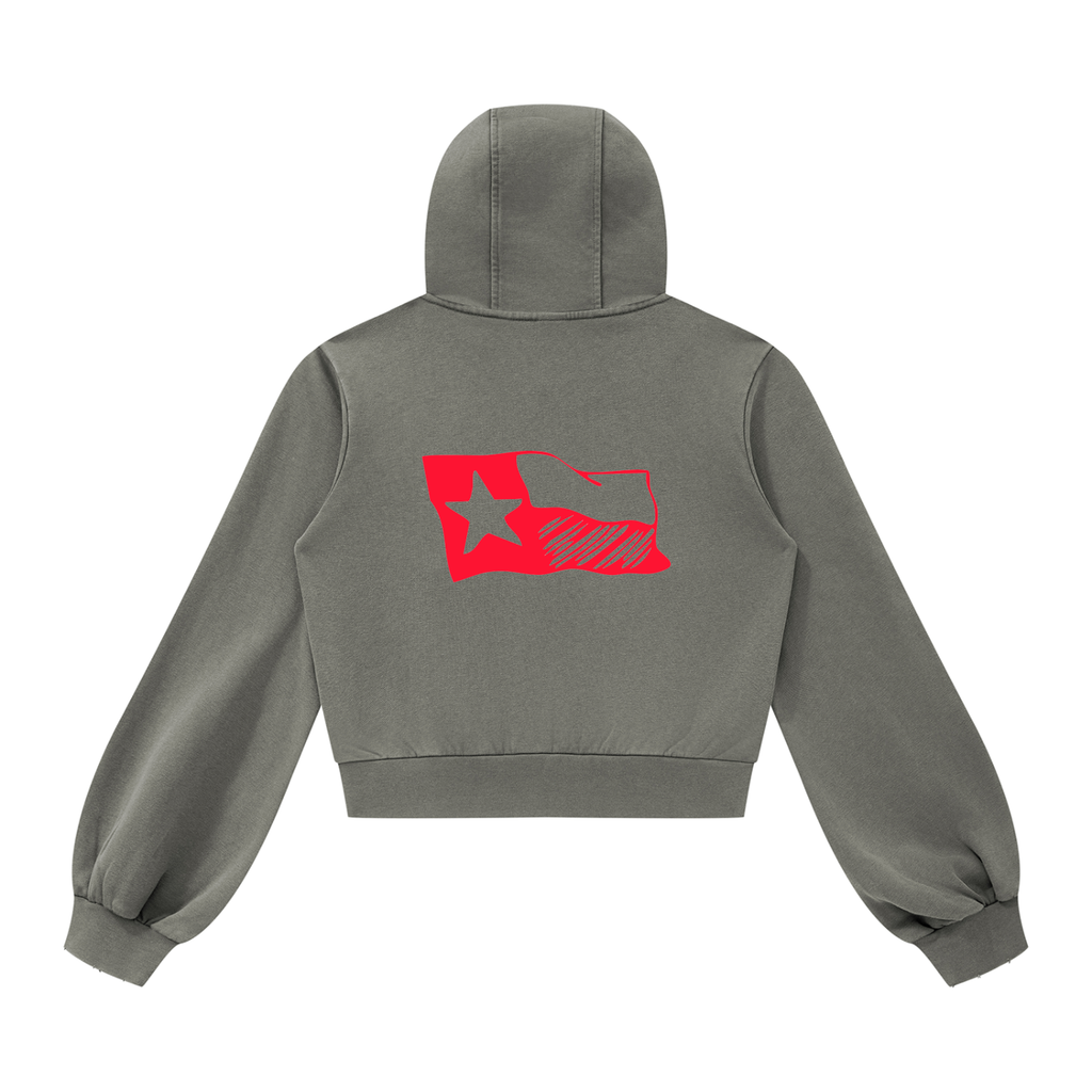 Womens Argyle Eagles Vintage Wash Zip Hoodie