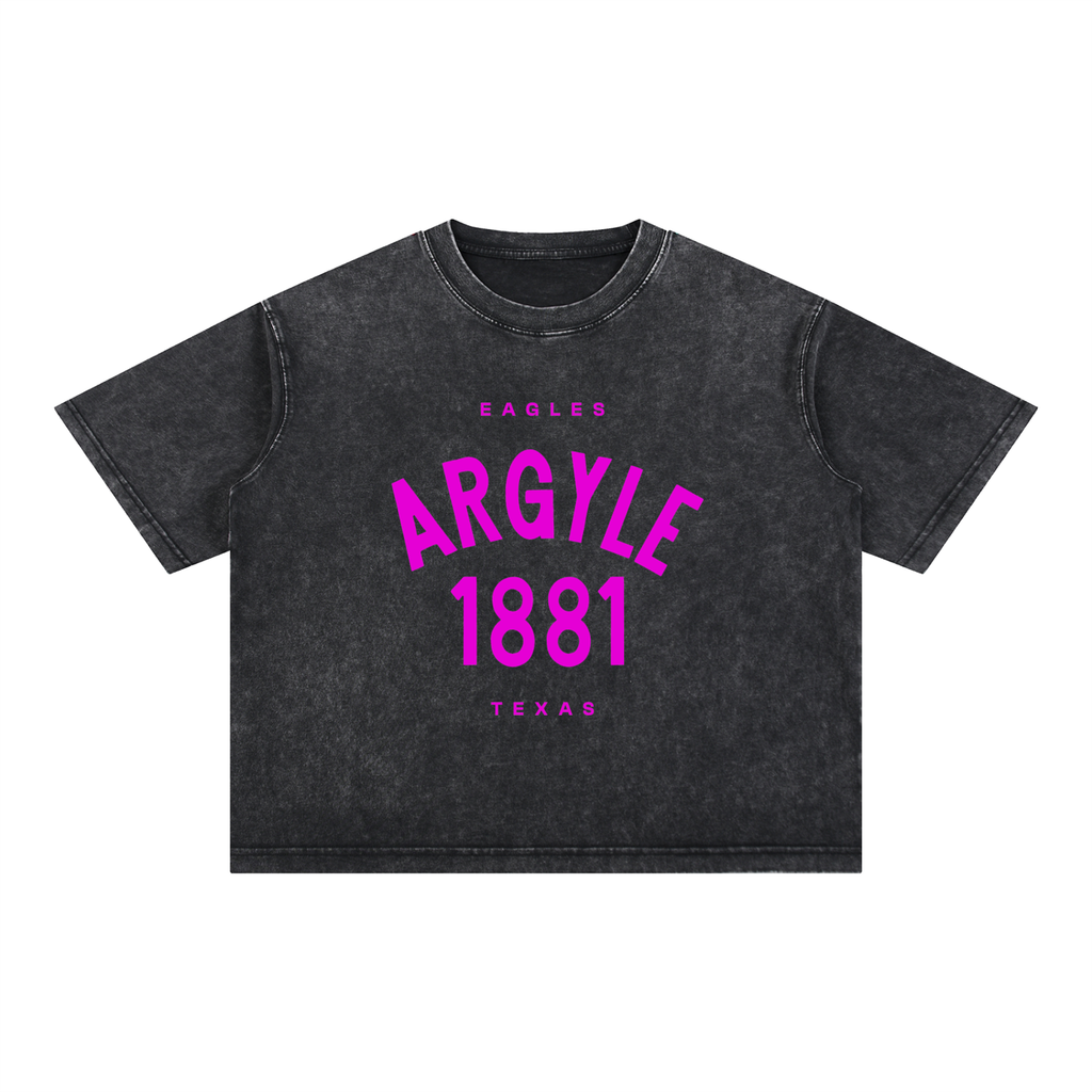 Argyle Eagles Pink Mineral Wash Cotton Tee