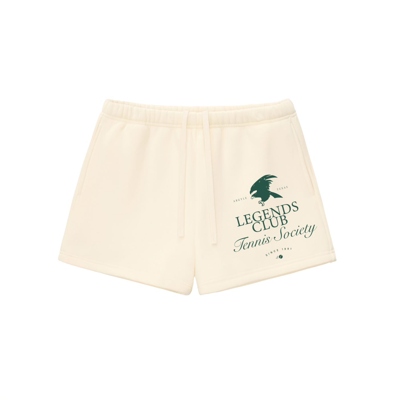 Womens Tennis Fleece Drawstring Sweatshorts