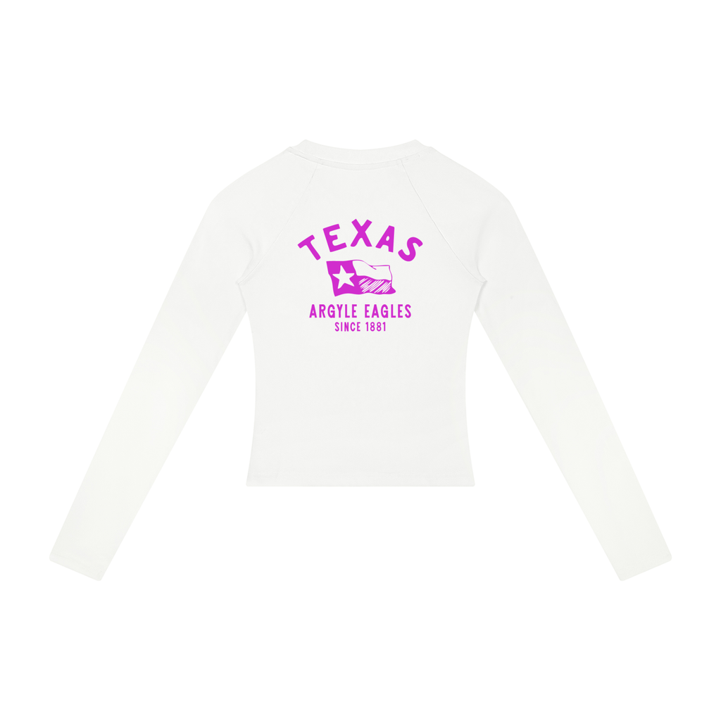 Womens Argyle Eagles PInk Raglan Long Sleeve Tee