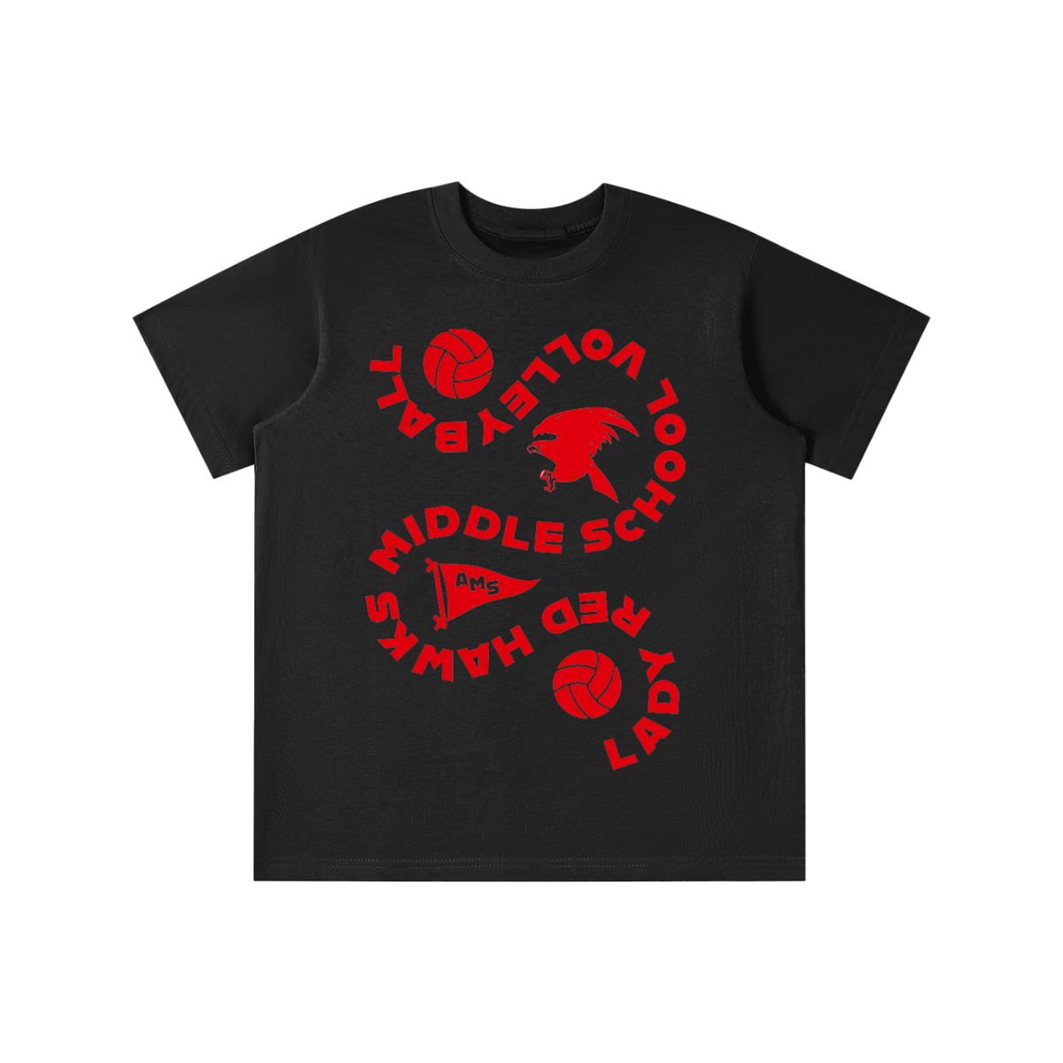 Youth AMS Lady Red Hawks Volleyball Tee