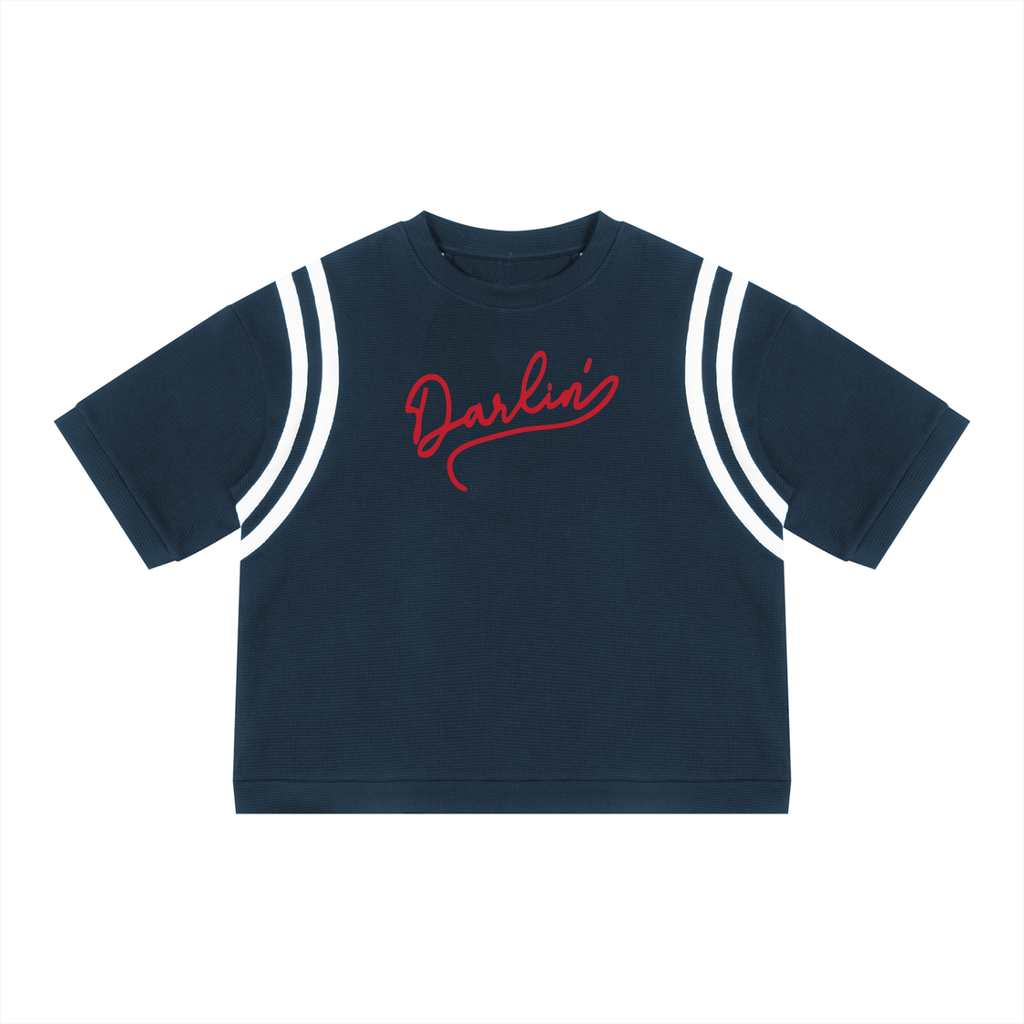Darlin' Color Block Waffle Boxy Tee
