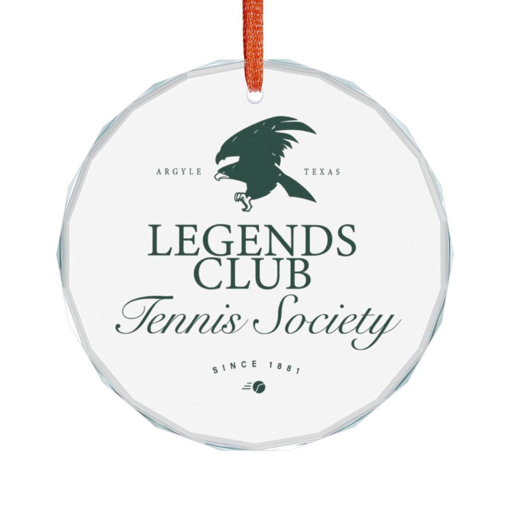 Legends Club Tennis Society Glass Ornament