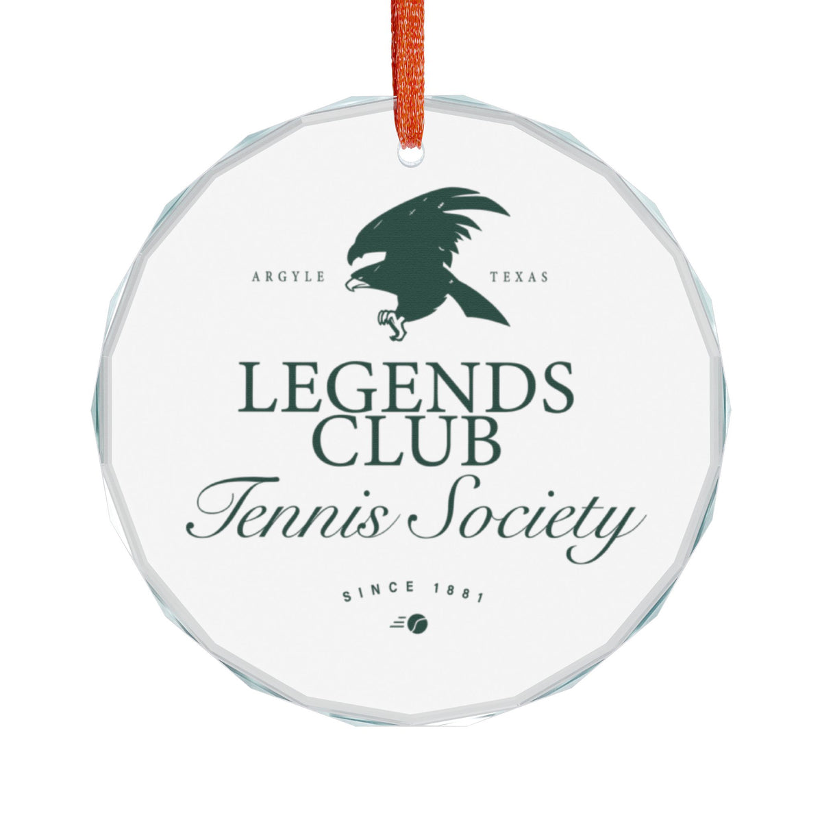 Legends Club Tennis Society Glass Ornament