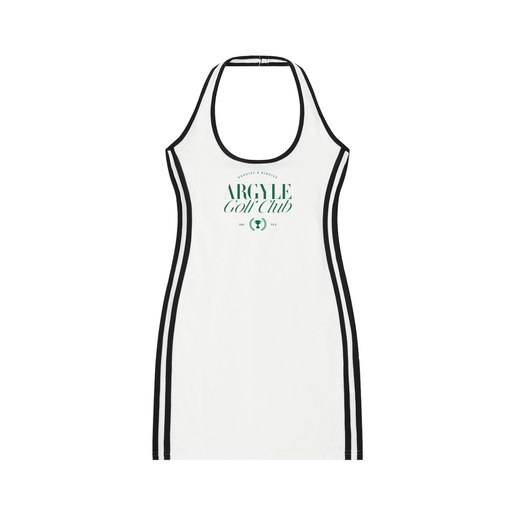 Womens Argyle Golf Halter Dress