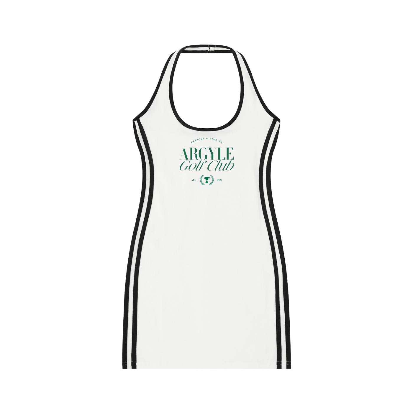 Womens Argyle Golf Halter Dress