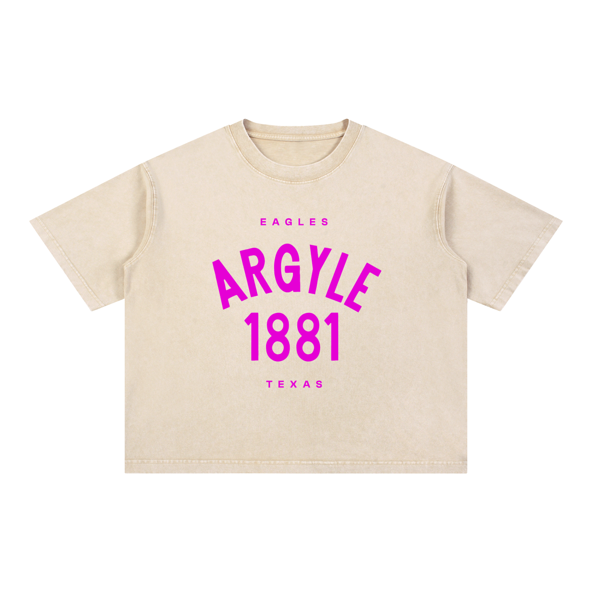 Argyle Eagles Pink Mineral Wash Cotton Tee