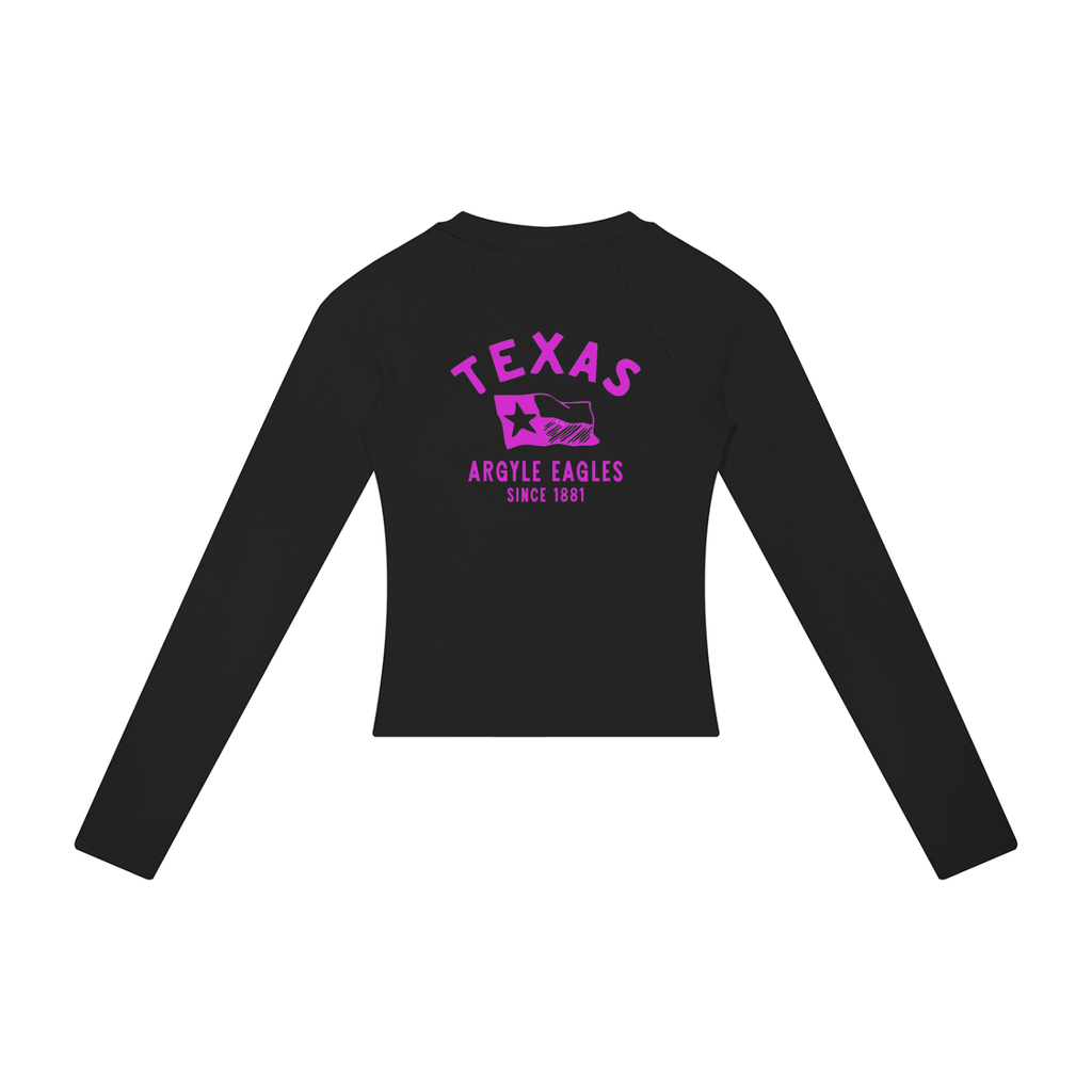 Womens Argyle Eagles PInk Raglan Long Sleeve Tee