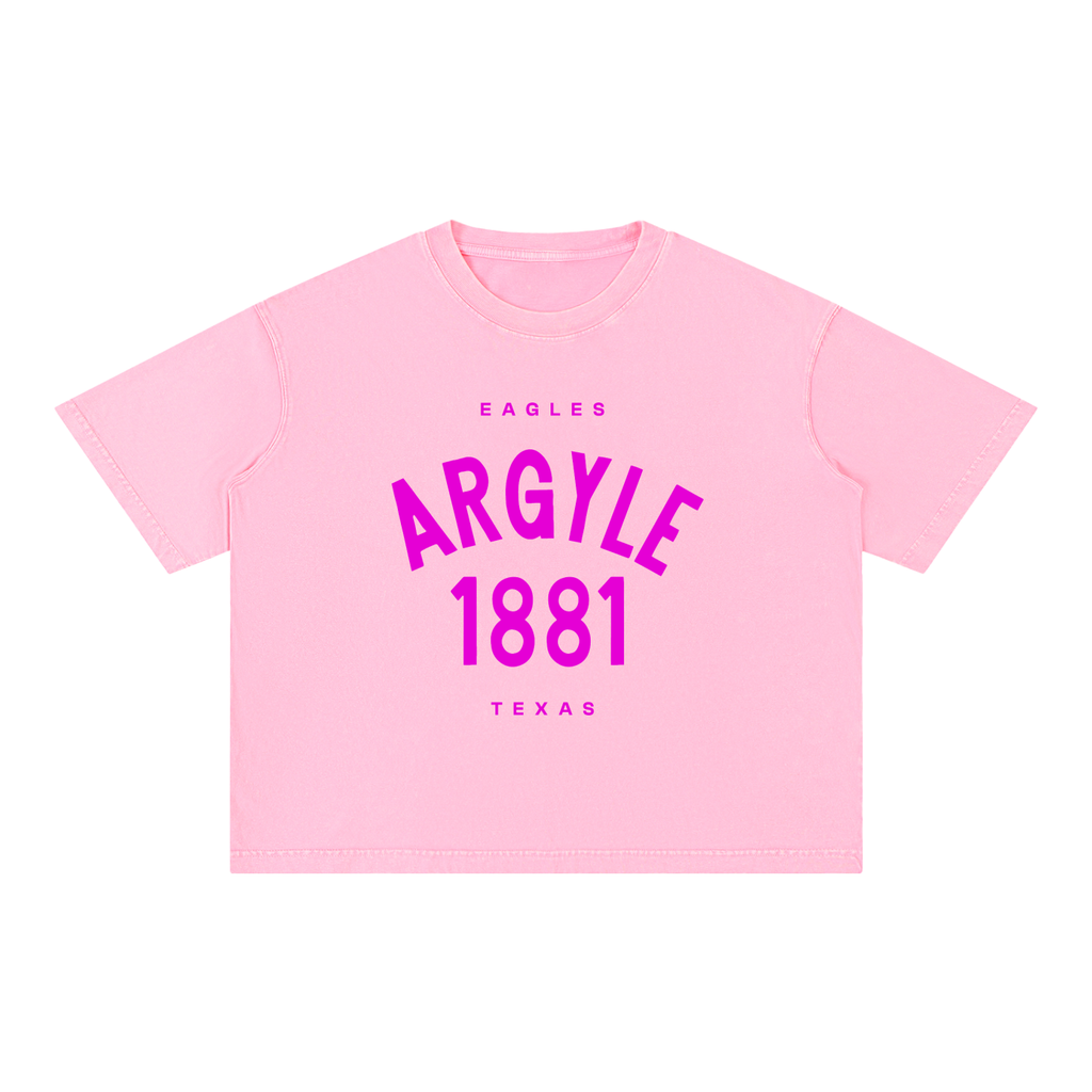 Argyle Eagles Pink Mineral Wash Cotton Tee