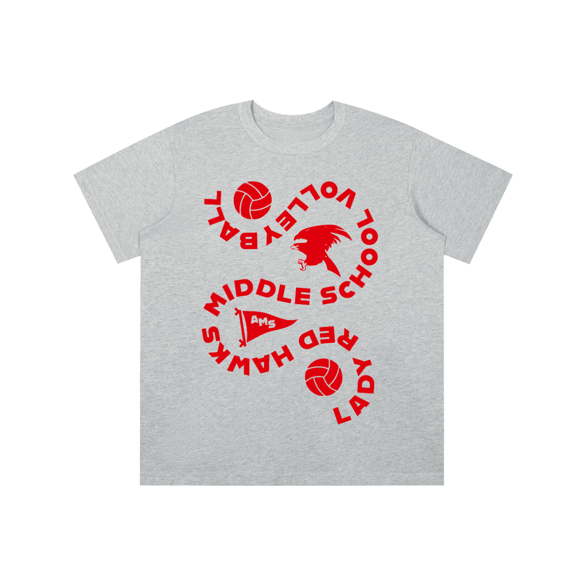 Youth AMS Lady Red Hawks Volleyball Tee
