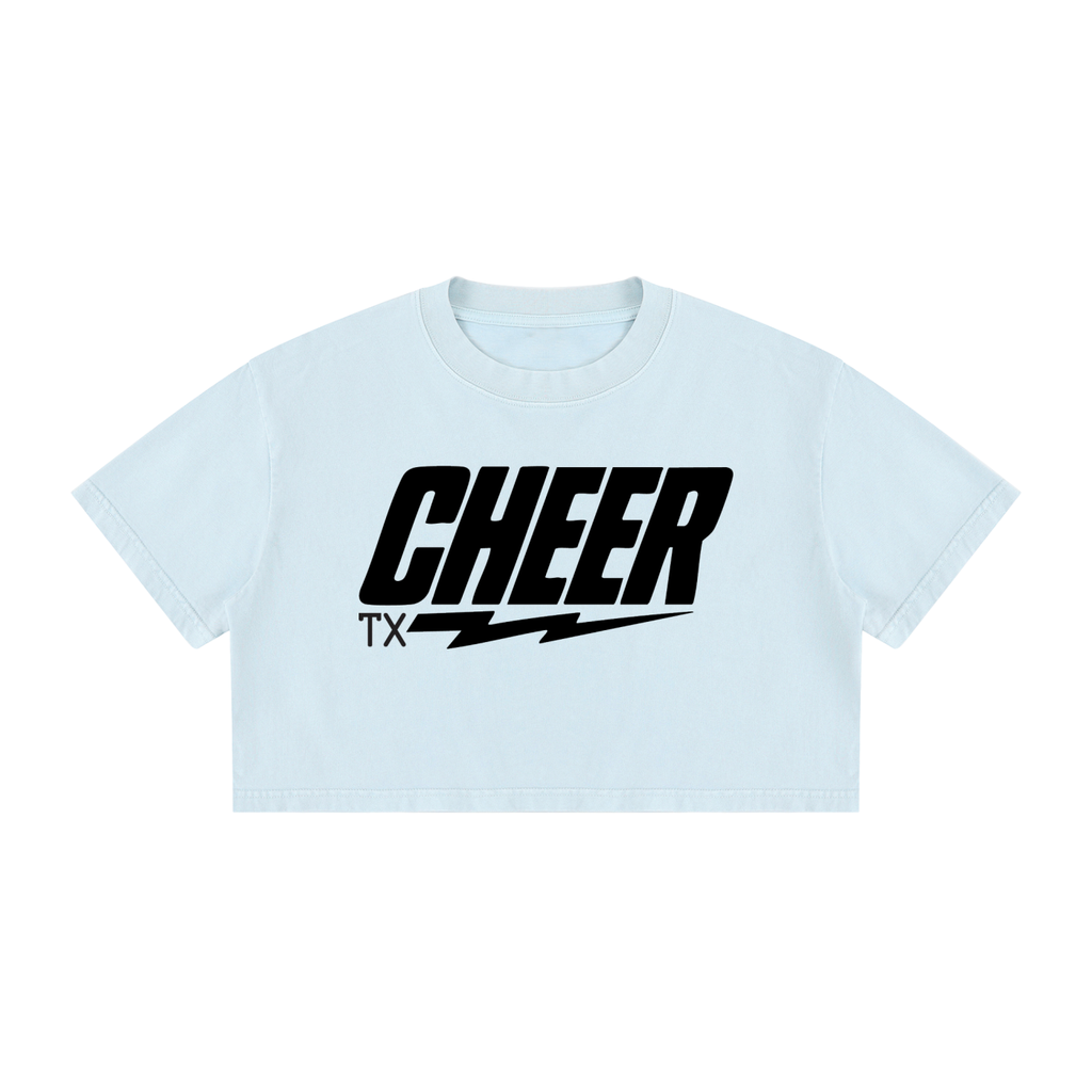 Womens TX Cheer Wash Cotton Crop Tee