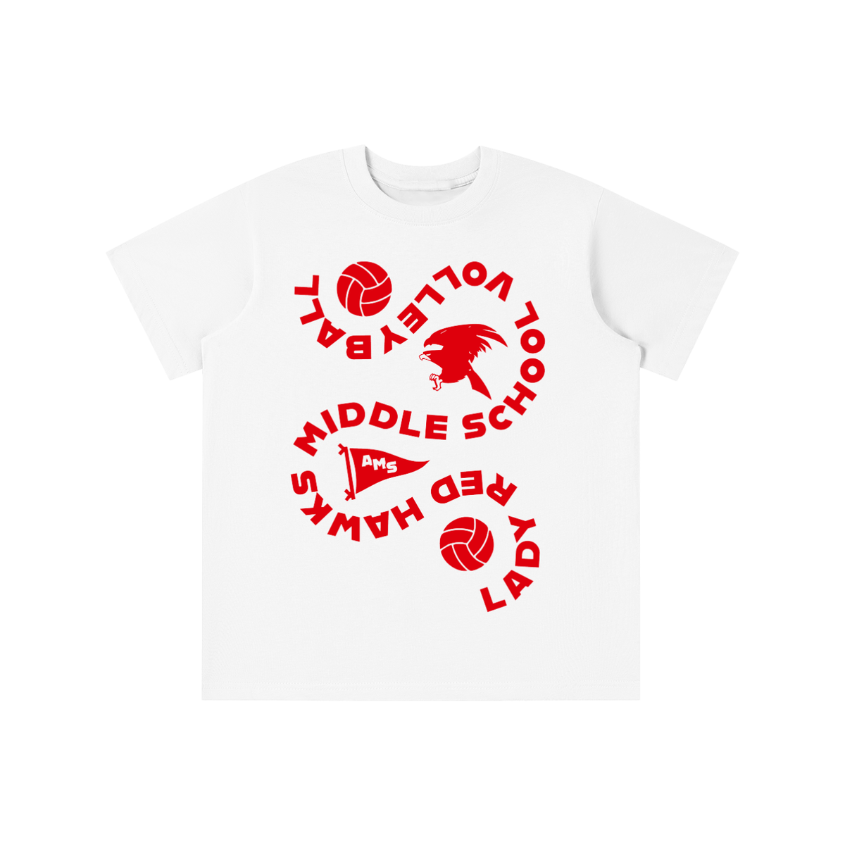 Youth AMS Lady Red Hawks Volleyball Tee
