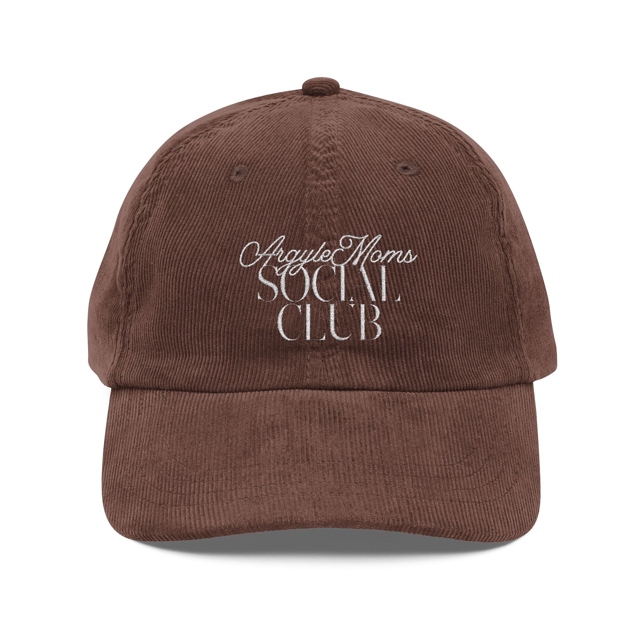 Mom Social Club Vintage Corduroy Embroidered Baseball Cap