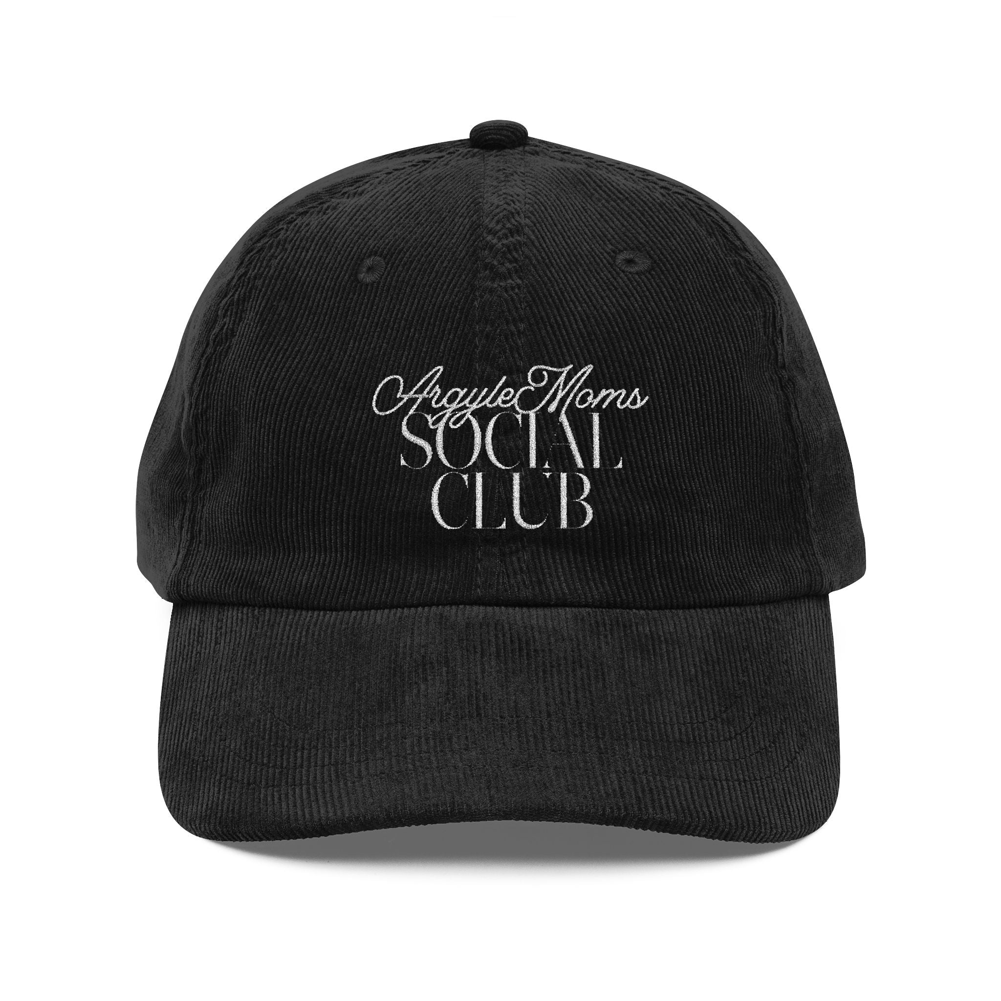 Mom Social Club Vintage Corduroy Embroidered Baseball Cap