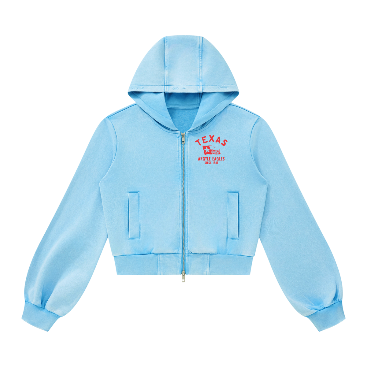 Womens Argyle Eagles Vintage Wash Zip Hoodie