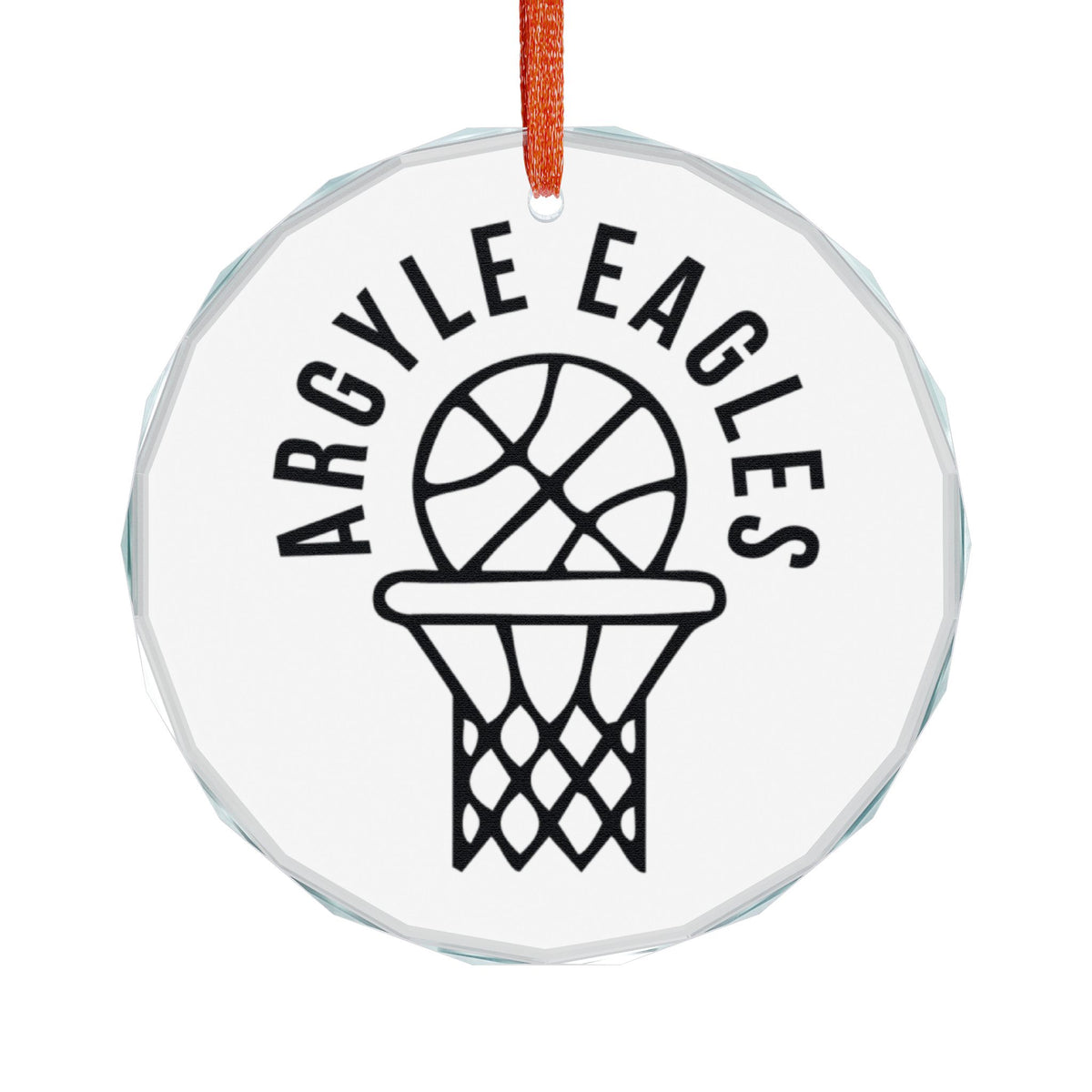 Argyle Eagles Basketball Glass Ornament