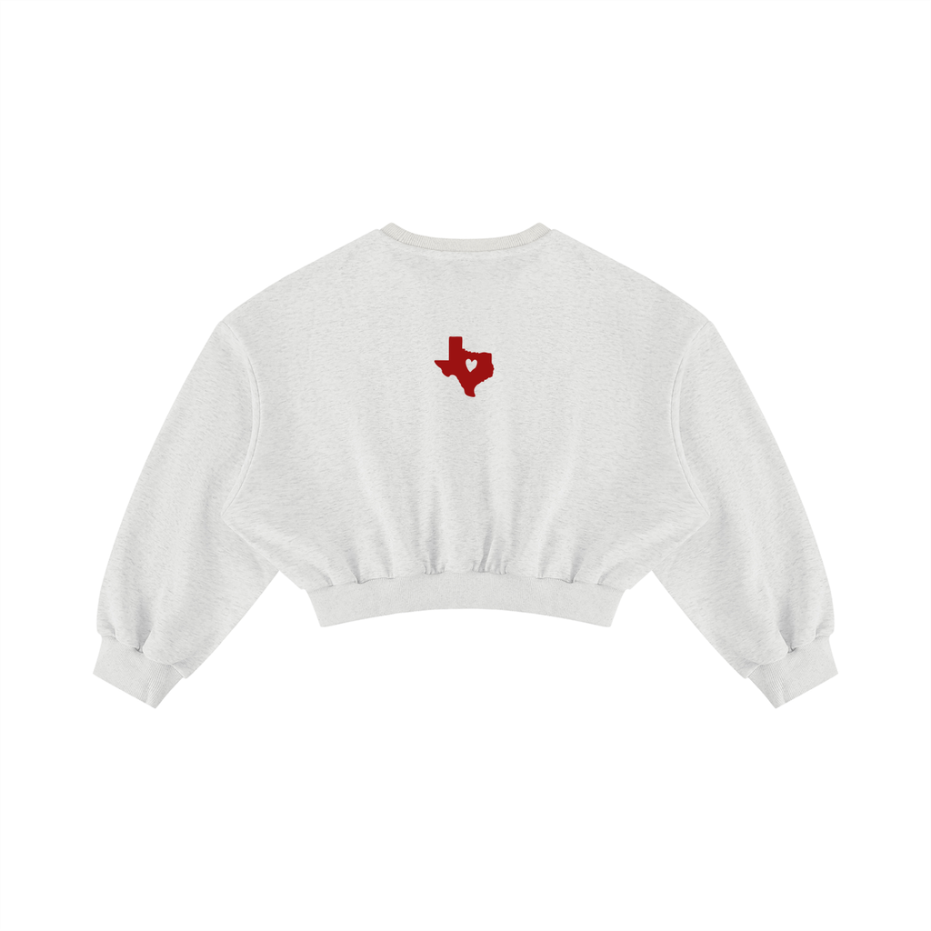 Womens Eagles Volleyball Boxy Cropped Crewneck Sweatshirt