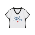 Womens Retro Darling V-Neck Crop Tee