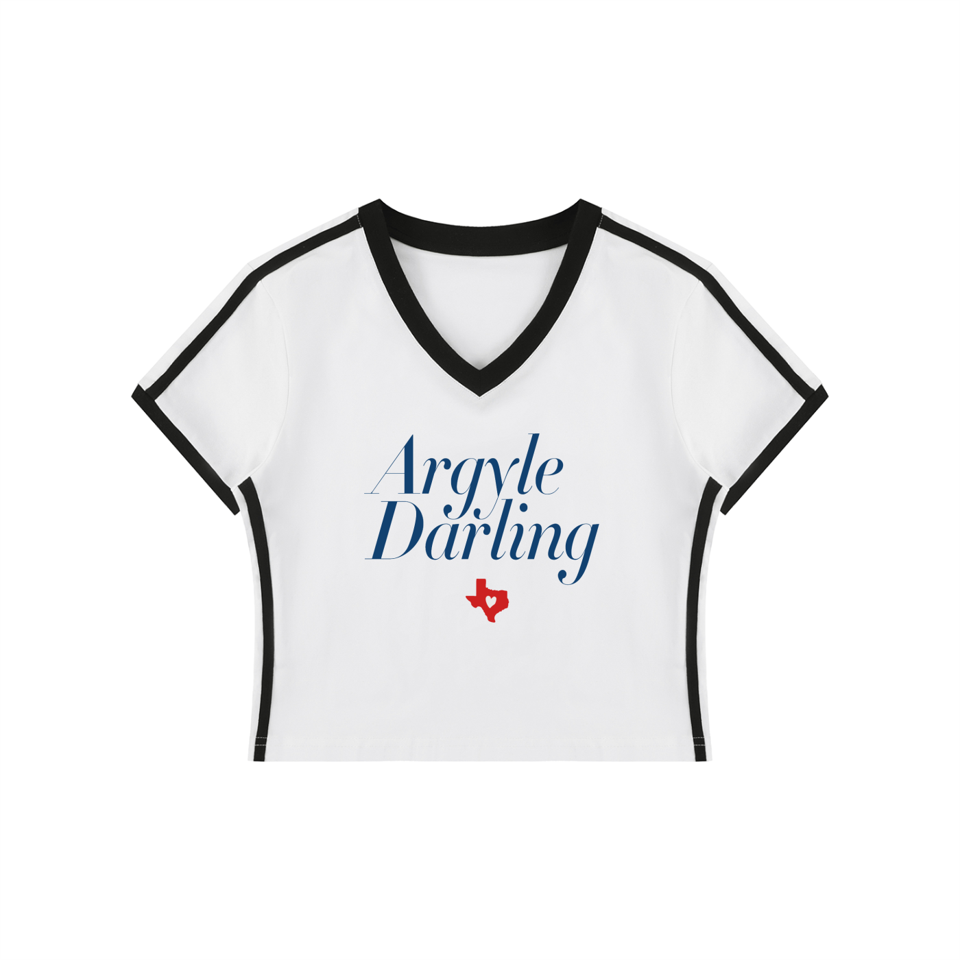 Womens Retro Darling V-Neck Crop Tee