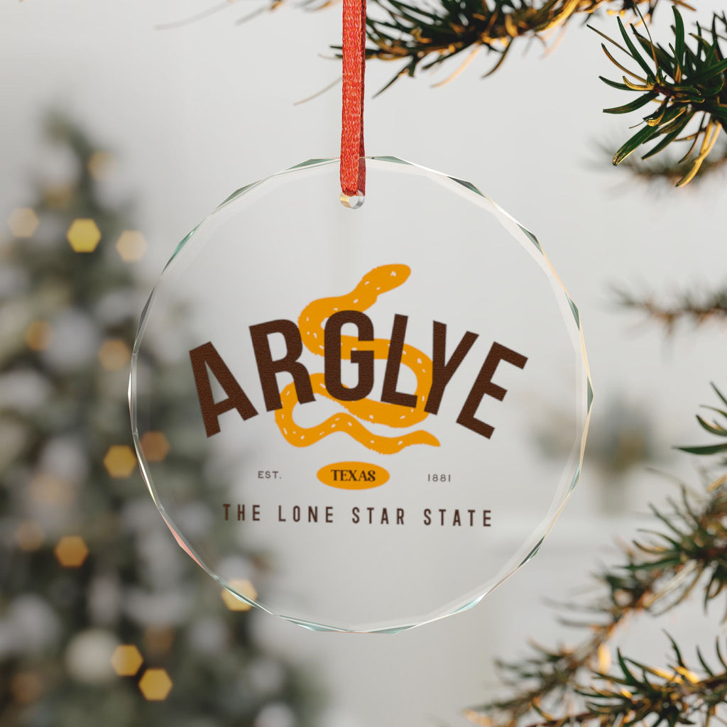 Argyle Texas Glass Ornament – Lone Star State Snake Holiday Decoration