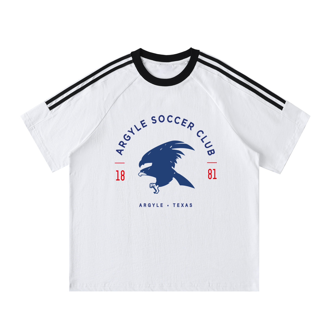 Contrast Tape Crewneck Cotton T-Shirt