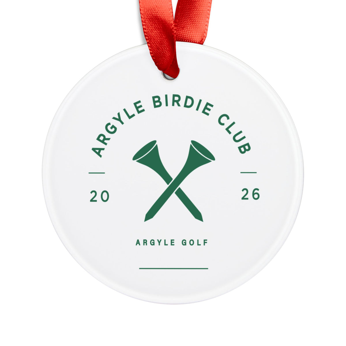 Golf Club Acrylic Ornament “Argyle Birdie Club” 2026