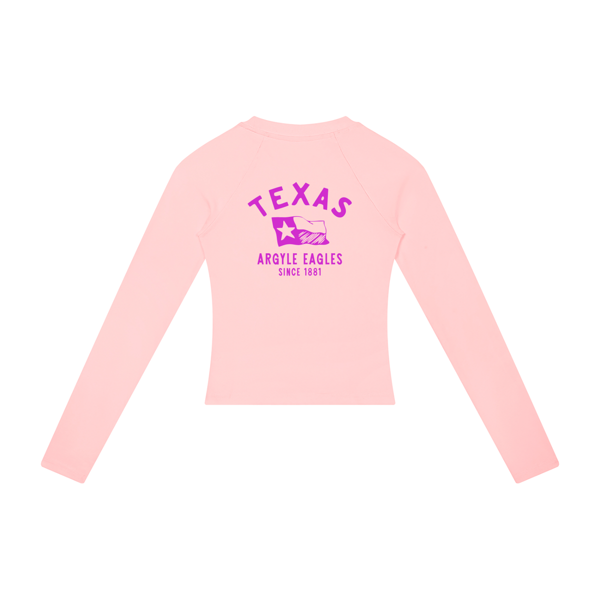 Womens Argyle Eagles PInk Raglan Long Sleeve Tee