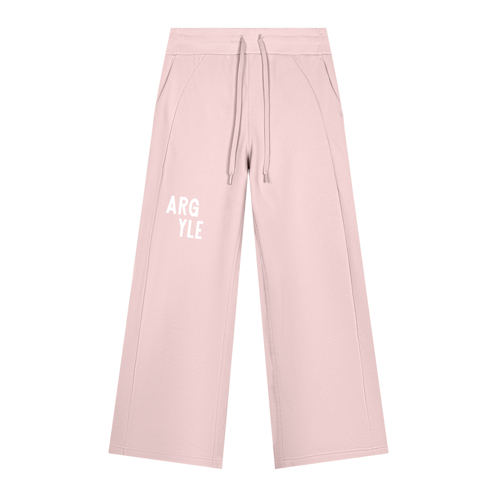 Womens Argyle Wide Leg Fleece Sweatpants