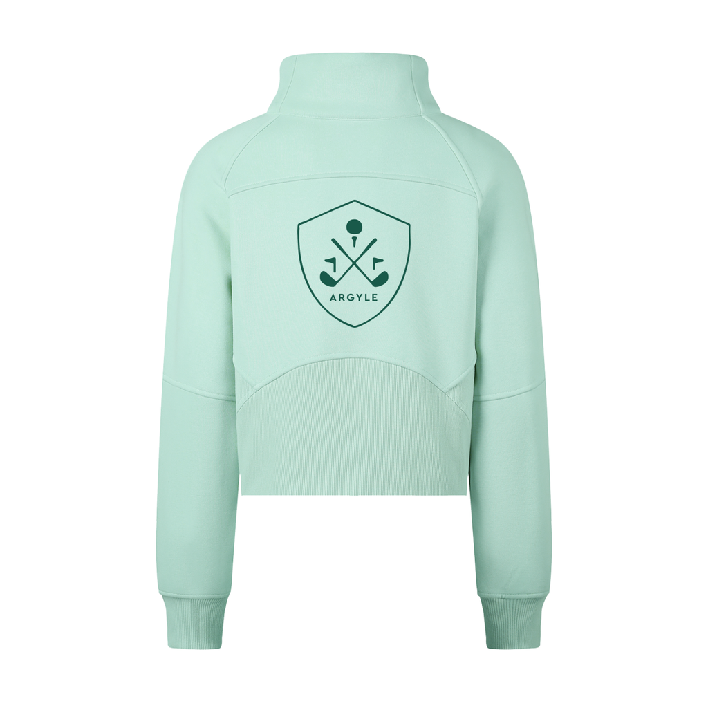 Womens Argyle Golf Cropped Half-Zip Sweatshirt