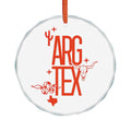 Texas Argyle Glass Ornament
