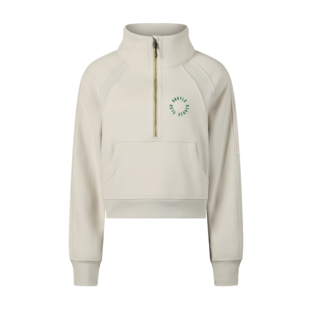 Womens Argyle Golf Cropped Half-Zip Sweatshirt