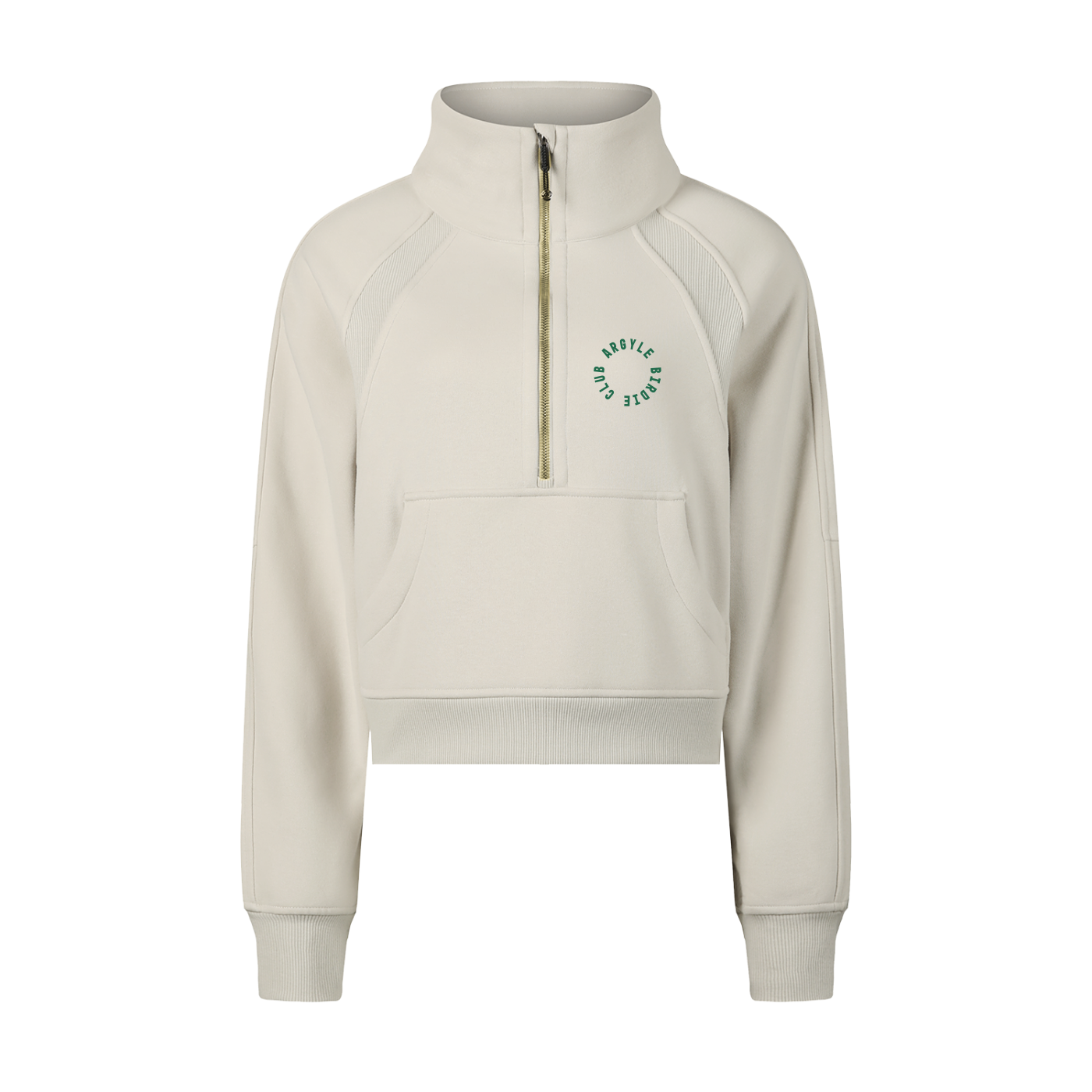 Womens Argyle Golf Cropped Half-Zip Sweatshirt