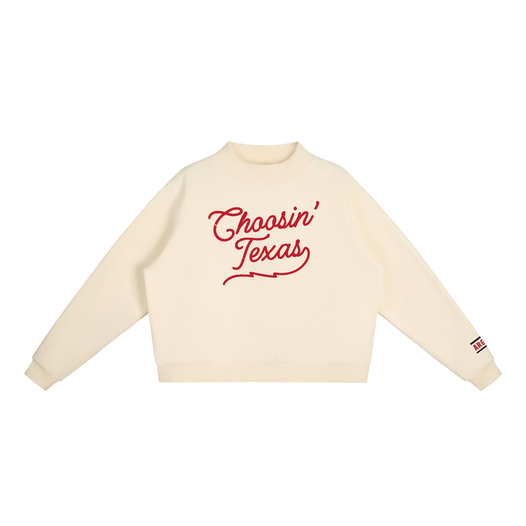 Choosin Texas Fleece Mock Crew Sweatshirt