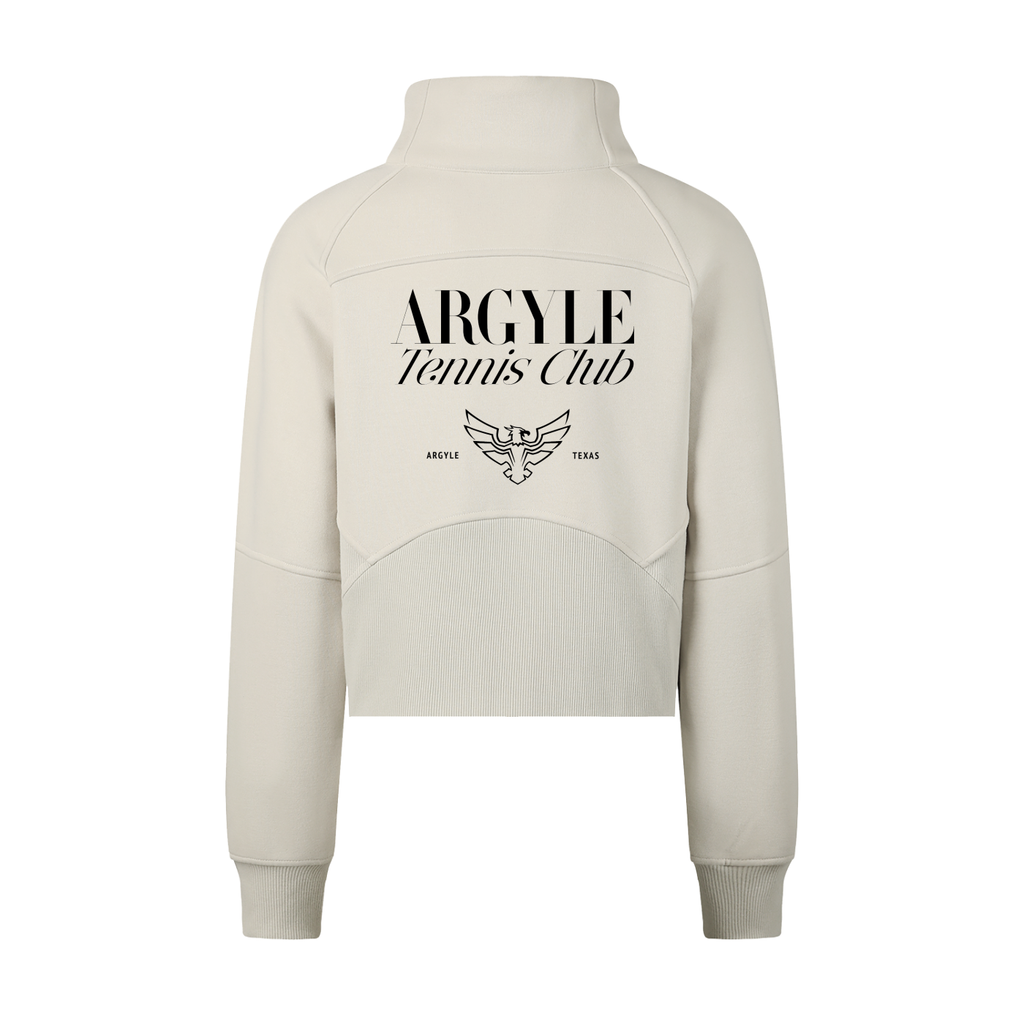 Argyle Tennis Club Cropped Half-Zip Sweatshirt