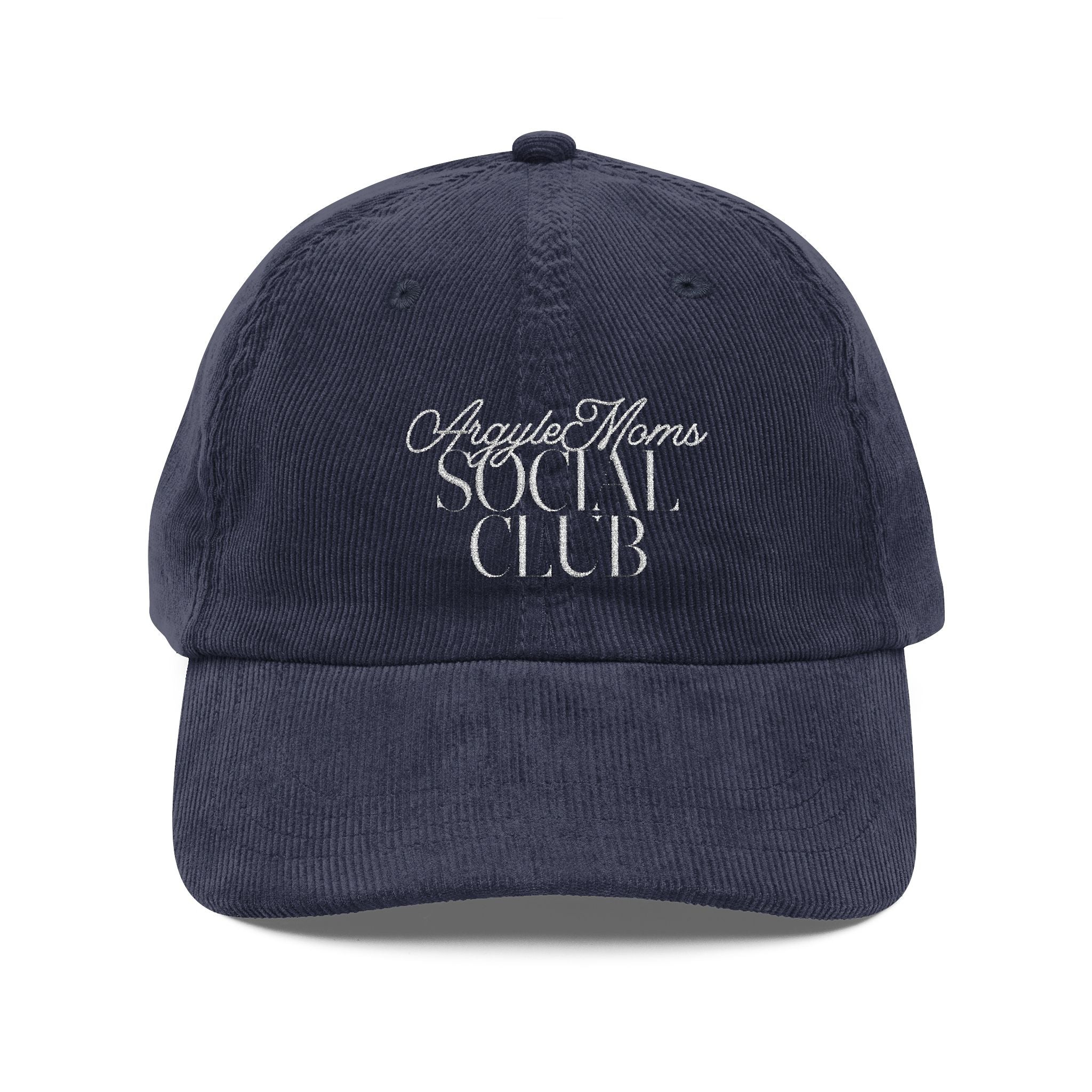 Mom Social Club Vintage Corduroy Embroidered Baseball Cap