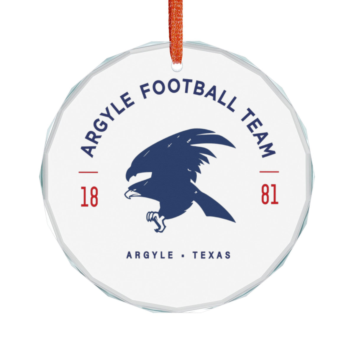 Argyle Football Team Glass Ornament