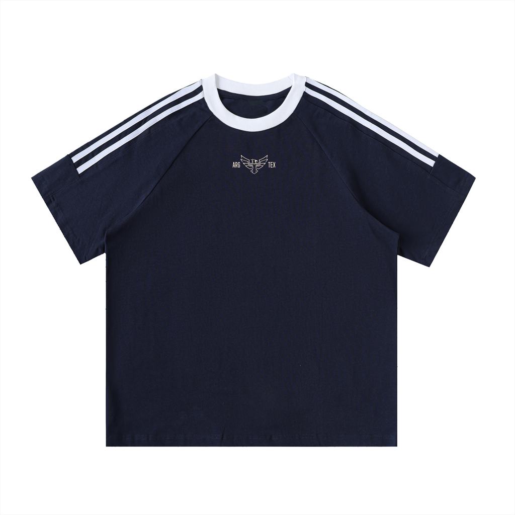 Argyle Football Striped Crewneck Cotton Tee