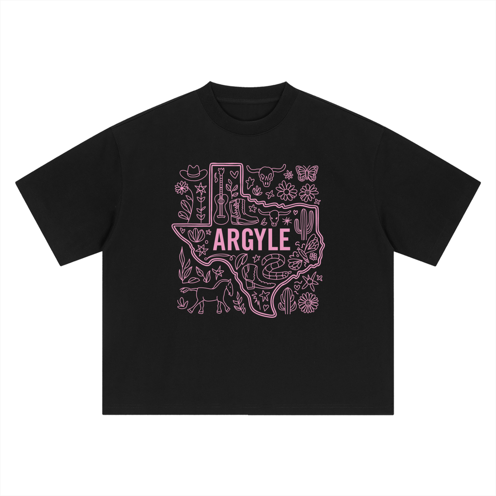 Womens Argyle Boxy Oversized Tee