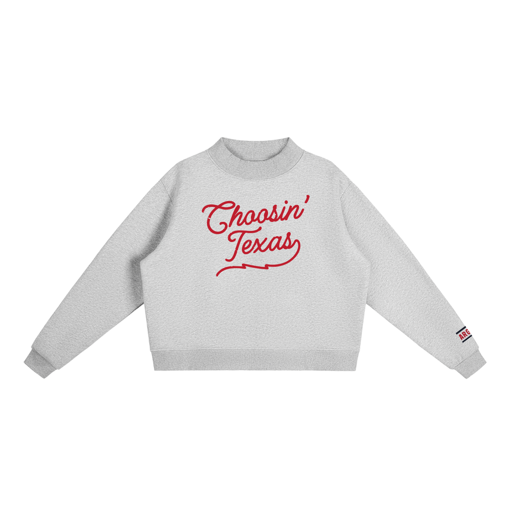 Choosin Texas Fleece Mock Crew Sweatshirt