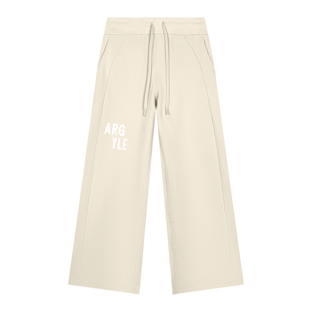 Womens Argyle Wide Leg Fleece Sweatpants