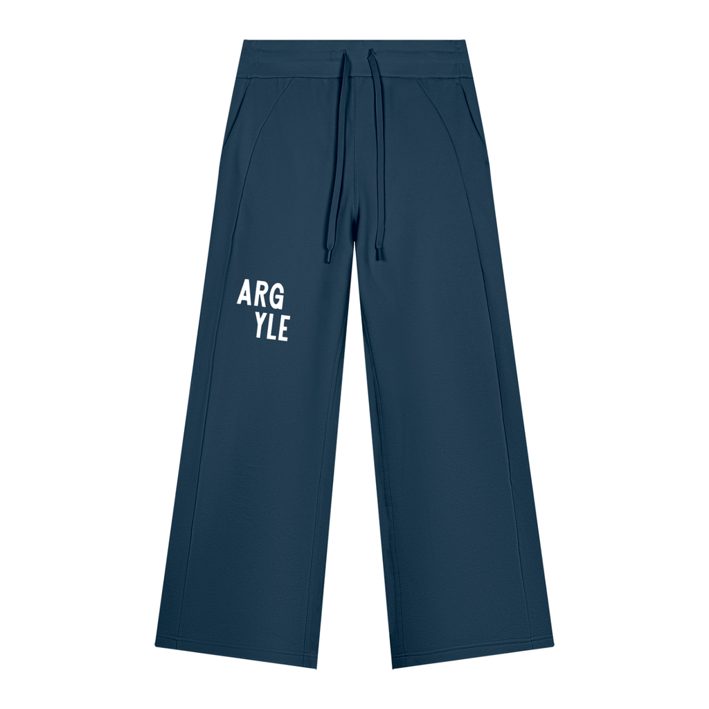 Womens Argyle Wide Leg Fleece Sweatpants